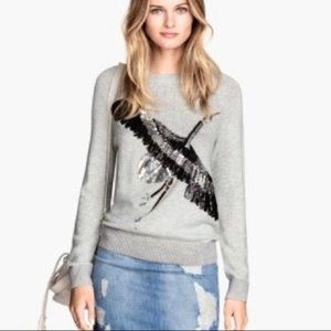 H & M sequined bird sweater
